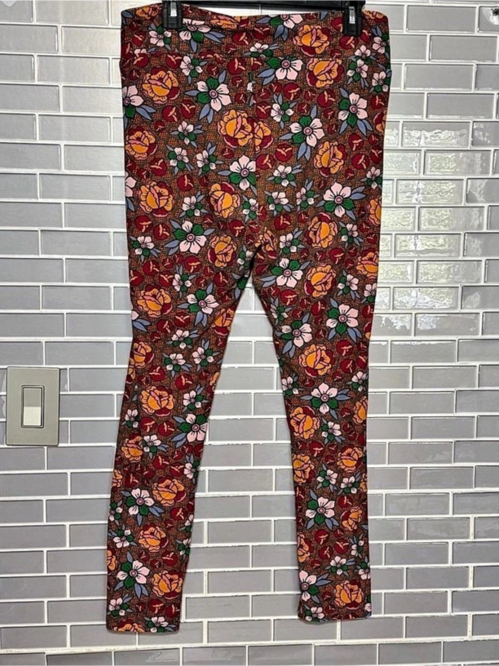 LuLaRoe Floral Leggings in Brown & Multicolor